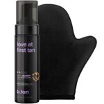 b.tan Express Fake Tan Kit | Love At First Tan Bundle - Violet Base Self Tanner with Mitt Applicator Glove for Body, Fast Sunless Tanner, Cancels