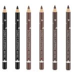 Go Ho 6 PCS Eyebrow Eye Liner Pencil Set,Easy to Color Waterproof Eyebrow Pencil,Professional Long-lasting Eyeliner Makeup Brow Tint Pen,3 Colors
