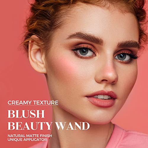 3 PCS Liquid Contour Beauty Wand, Blush and Highlighter Bronzer Stick with Cushion Applicator, Natural Matte Finish, Lightweight Blendable Super