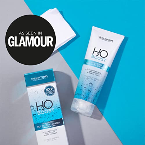 Creightons H2O Boost Hyaluronic Hot Cloth Cleanser (200ml) - Cleanse, Hydrate & Polish. With Hyaluronic Acid & Marine Algae Extract. Evens Skin T