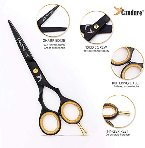 Candure Hairdressing Cutting Scissors Barber and Thinning Salon Shears Set 5.5 inch