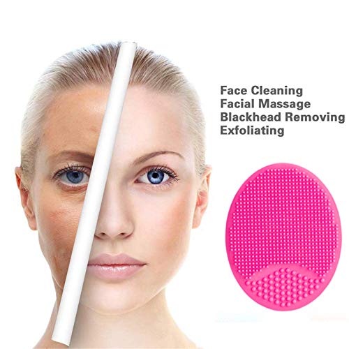 4 Pcs Silicone Facial Cleansing Brush, Face Scrubber Face Massager Brush for Pore Blackhead Removing Exfoliating-Unique Makeup Tool for Girl Sist