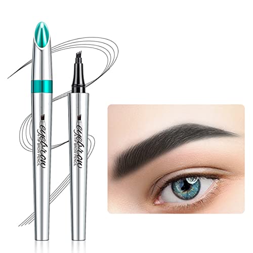Eyebrow Pencil - Waterproof Tattoo Brow Pen With Fork Tip Long-Lasting Brow Tint For Makeup Rapid Natural Brow Beginners (DARK BROWN)
