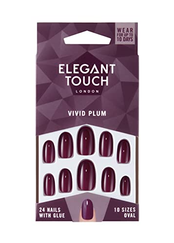 Elegant Touch Colour False Nails, Ruby Red, 24 Piece Assortment