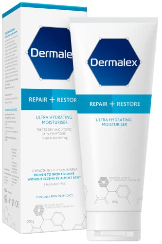Dermalex Repair + Restore – Ultra Hydrating Moisturiser Cream for Dry Skin – 200 g