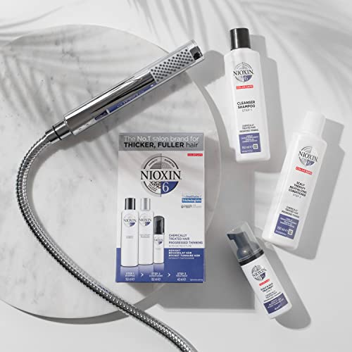 Nioxin 3-Part System, System 6, Chemically Treated Hair with Progressed Thinning Scalp & Hair Treatment