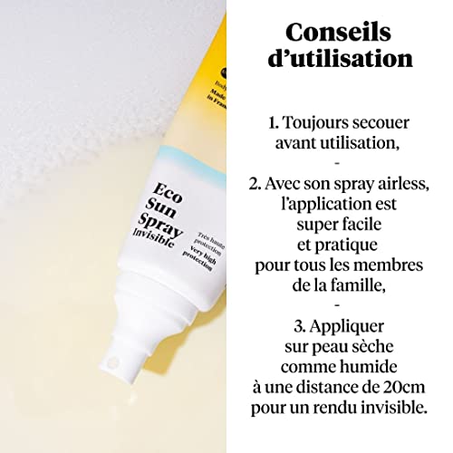 SeventyOne Percent | Eco Sun Invisible Spray SPF 50+ | Very High Sun Protection Body | UVA 25 | Vegan | Very Waterproof | 100% Mineral Filters -