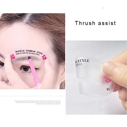nuoshen Eyebrow Stencils,24 Pieces Eyebrow Shapeing Eyebrows Grooming Stencil Kit for Beginner Makeup