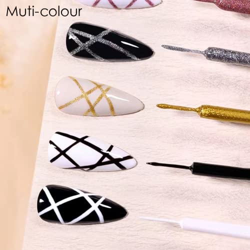 Gel Nail Polish Liner White Nail Gel Polish 10ml Nail Liner Painted Gel Polish Thin Brush For French Tip Manicure Nail Art Soak Off UV/LED for Pa