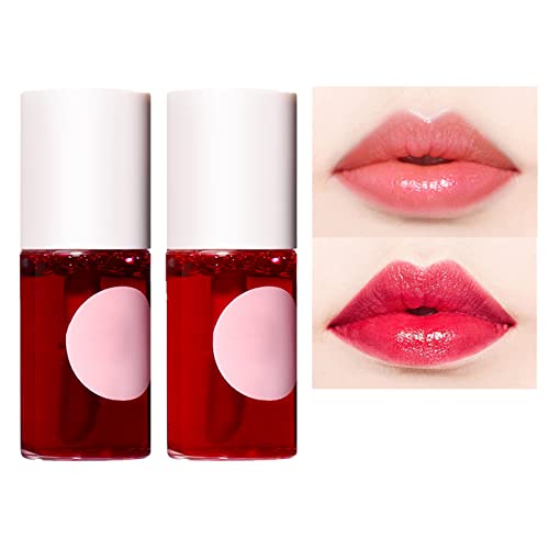 Lip Gloss Set, Long Lasting Lip Tint Lip Stain Waterproof Lipgloss, 3 In 1 Sweat Proof Smooth Bold Colour Quick Dry Multipurpose 2Pcs Mini Liquid