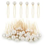 Lusofie 36Pcs Bridal Hair Pearls, Pearl Hair Pins Wedding Preals for Hair Pearl Bobby Pins Pearl Wedding Hair Pins for Women Girl(6 Sizes)