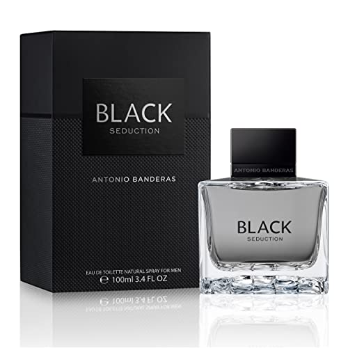 Antonio Banderas Perfumes - Black Seduction - Eau de Toilette Spray for Men - Long Lasting - Elegant, Masculine and Sexy Fragance - Amber Woody S