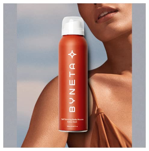 Byneta Self Tanning Body Mousse - Extra Dark | Immediate skin bronzing - Long lasting tan develops within 3-4 hours, Firms up the skin, Lasts 4-5