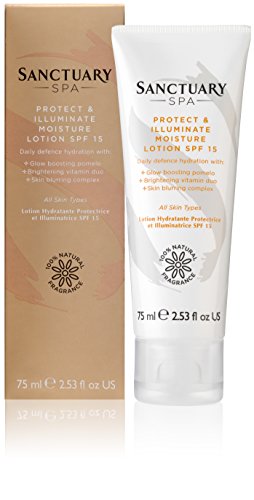 Sanctuary Spa Face Cream, Protect and Illuminate Moisture Lotion SPF 15, Face Moisturiser, 75 ml