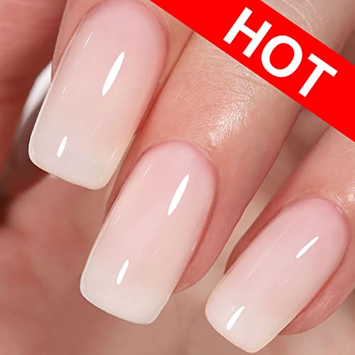 AILLSA Milky Gel Nail Polish-White Nail Polish Gel, Top Coat Gel Polish Soak Off Nail Lamp Gel Nail Varnish, 1PC Nail Gel Gifts for Women Mothers