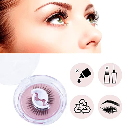 AWAVM False Eyelashes,1 Pair False Eyelashes Natural,Wispy Eyelashes,Self Adhesive Eyelashes,Reusable 3D Lashes,Self Stick Lashes Reusable Waterp