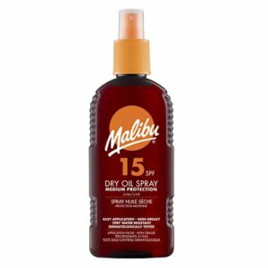 2 X Malibu Sun Tanning Dry Oil Spray SPF 15 Medium Protection Very Water Resistant UVA/UVB - 200ml Per Bottle