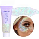 Body Face Glitter Gel, 50ml Mermaid Sequins Sparkling Chunky Body Lotion Glitter Liquid Shimmer Eyeshadow Chunky Glitter for Cosmetic Face Hair L