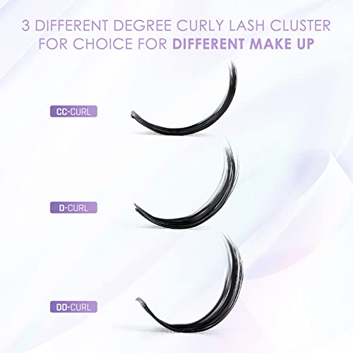 GAQQI Lash Clusters 48pcs Lashes DIY Lash Extension Individual Eyelash Cluster Wide Band at Home - Cosplay - Synthetic Artificial Soft Reusable F