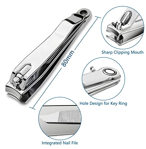AZLIFEEU Nail Clippers 2 Pack Nail Cutter for Thick Toenails, Toenails Clippers with Heavy Duty Stainless Steel