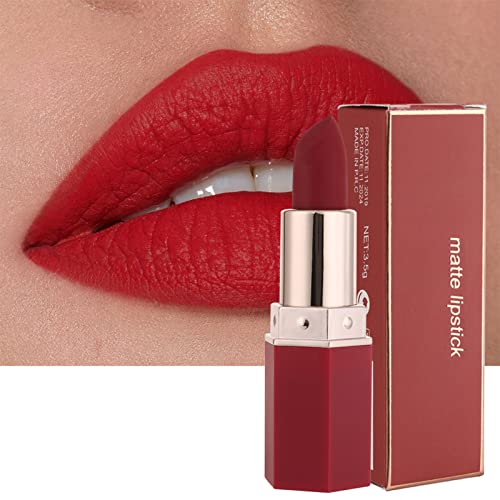 Lipstick, Matte Lipsticks For Women Long Lasting Pink Red Lipstick, Waterproof Natural Nude Moisturizing Hydrating High Pigmented Smooth Velvet T