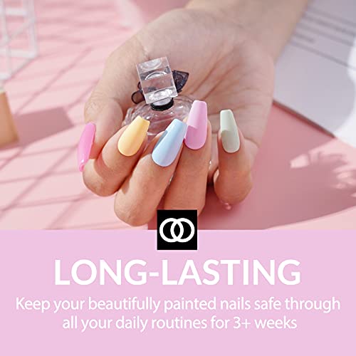 LagunaMoon™ Gel Nail Polish Set - 6 Colours Pastel Blue Pink Green Yellow White Vibrant High-Shine Kit Gel Polish for Salon Quality DIY Nails - U