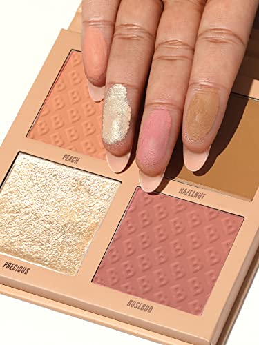 BEAUTY BAY First Light Face Palette All In One - 4 Shade Highlighter, Bronzer & Blush Powder Face Palette - Blendable, Buildable Makeup For Custo