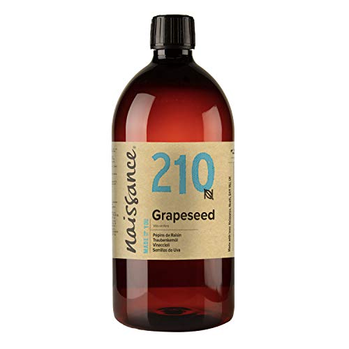 Naissance Grapeseed Oil (No. 210) 900ml - Natural Moisturiser and Conditioner - Ideal for Hair, Skin, Massage, Face, Beard and Aromatherapy