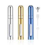 Travel Refillable Perfume Atomiser, 12ML Spray Bottles Portable Perfume Bottles Atomiser Luxurious Plated Empty Spray Bottles with Funnel Perfume