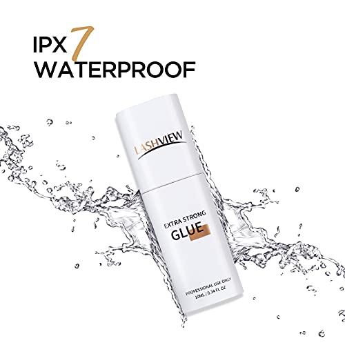 LASHVIEW eyelash extensions glue, precise drop technology glue,accurate 0.03ml per drop,extending glue life,1 Sec Dry Time,Great Retention 6-8 We