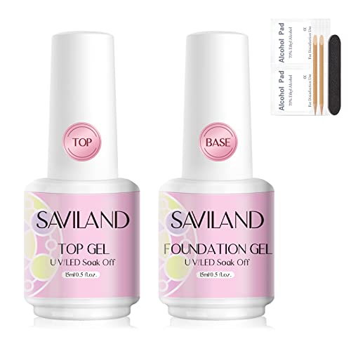 Saviland Nail Dehydrator and Bond Primer, Long-lasting Nail Prep Dehydrate and Acid Free Bonding Primer Set Professional Natural for Acrylic Powd