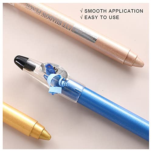 RoseFlower 12 Colors Eyeshadow Pencil Crayon Waterproof & Long Lasting Eyeshadow Stick Shimmer Cream Eyeshadow Pen Create Glitter Eye Makeup, Eas