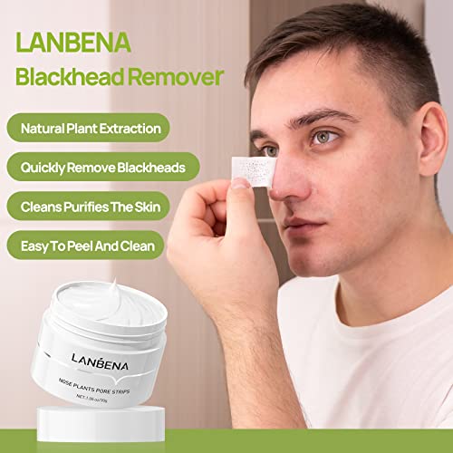 Blackhead Remover, LANBENA Black Heads Remover from Face Black Head Remover Peel Off Face Mask Nose Strips for Blackheads(1.05 Ounce)