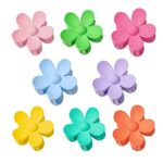 Aniuge 8Pcs Flower Claw Clips, Matte Flower Hair Clips, Cute Claw Clips for Thick Hair, Non-Slip Strong Hold Hair Styling Accessories for Medium