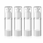 4 Pcs Airless Travel Pump Bottle, Vacuum Press Pump Bottles, Transparent Airless Pump Bottles, Airless Pump Bottle, Vacuum Lotion Bottle, Refilla