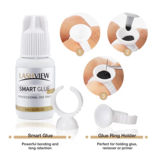 LASHVIEW Eyelash Extension Kit,with Mannequin Head,Lash Extension Supplies for Beginners,Professional Eyelash Extension Kit, for Makeup and Eyela