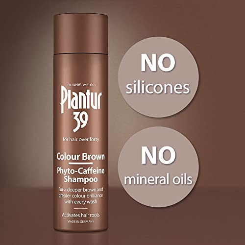 Plantur 39 Caffeine Brown Shampoo Brunette Hair 250ml | Conceal Hairline Prevents and Reduces Hair Loss | Unique Formula Supports Hair Growth