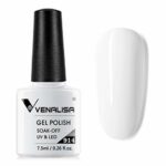 VENALISA Gel Nail Polish-Pure White Color Soak Off UV LED Nail Gel Polish Nail Art Starter Manicure Salon DIY at Home