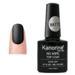 Kanorine Matte Top Coat Gel Nail Polish No Wipe Gel Nail Polish Matte Finish, Transparent Gel Polish10ml, Soak Off Nail Lamp Nail Art Manicure Sa