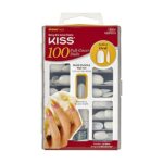 KISS 100 Full-Cover Manicure Kit, Medium Length Active Oval Fake Nails, Longer Lasting, 10 Sizes with Maximum Speed Nail Glue