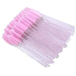 ÂME BY M 100pcs Disposable Mascara Wands Pink Crystal Eyelash Brush Eyebrow Brush Spoolie Eyelash Applicator Lash Extension Eyebrow Comb Castor O