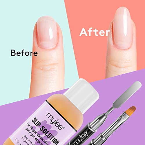 Mylee Magic Extender Gel Nail Builder Kit – Slip Solution 125ml & Dual-Ended Tool, UV / LED Nail Tips & Extensions