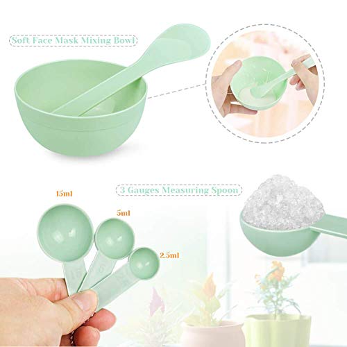 Face Mask Mixing Bowl Set, Lady Facial Care Facemask Mixing Tool Sets include Facial Mask Mixing Bowl Stick Spatula Silicone Cream Mask Brushes(G