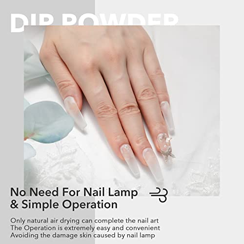 Aokitec 28g Dip Powder Clear Fashion Color Nail Dipping Powder French Powder Pro Collection System Nail Art Starter Manicure Salon DIY at Home Od