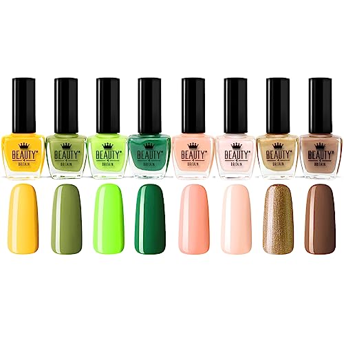 Beauty4Britain 24 x Nail Polish Varnish Set 24 Different Classic Glitter Pearl Colours EU Made