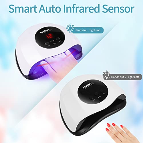 Hankeer 48W LED UV Nail Lamp with USB Interface line,24 Lights Gel Polish Nail Curing Lamp Light ,Suitable for Beginners and Home Salon (8T-USB)