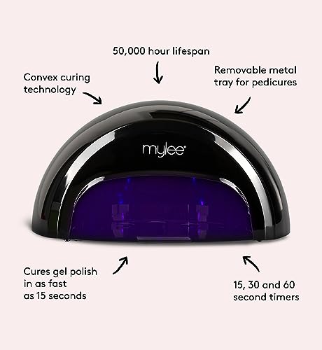 Mylee PRO Salon Series LED Gel Nail Polish Drying Lamp, 5-Finger 15-Second Convex Curing Technology