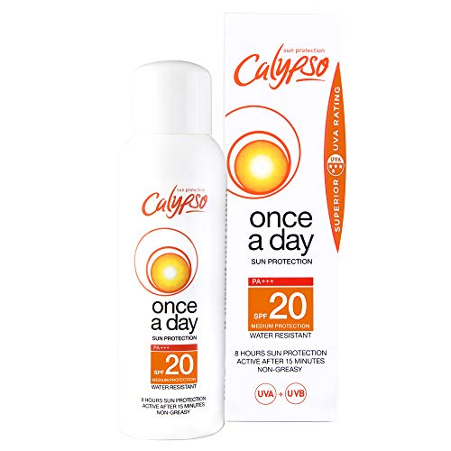 Calypso Once A Day Sun Protection Lotion SPF20 | 8 Hours Sun Protection | Non Greasy | Superior 4 Start UVA Rating - 200 ml CALC20L & Australian