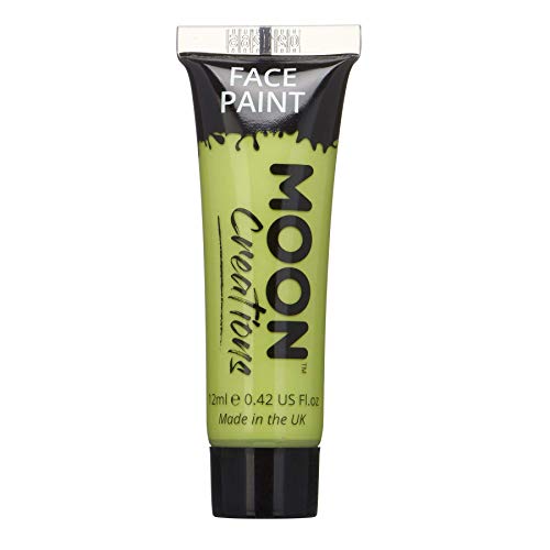 Moon Creations Face & Body Paint Tubes | White | 12ml | Ready to Use Face Paint | No Flake | Cruelty Free, Made in UK | Face Paint for Kids, Adul