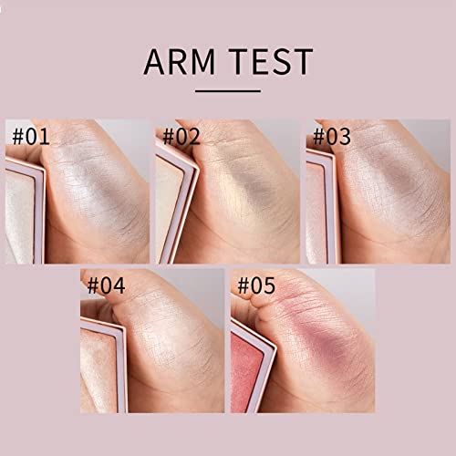 Blushers For Cheeks Make Up, Highlighter Blush Shimmer Blusher, 3D Diamond Long Lasting Contour Palette Brighten Skin Blendable & Buildable Bronz